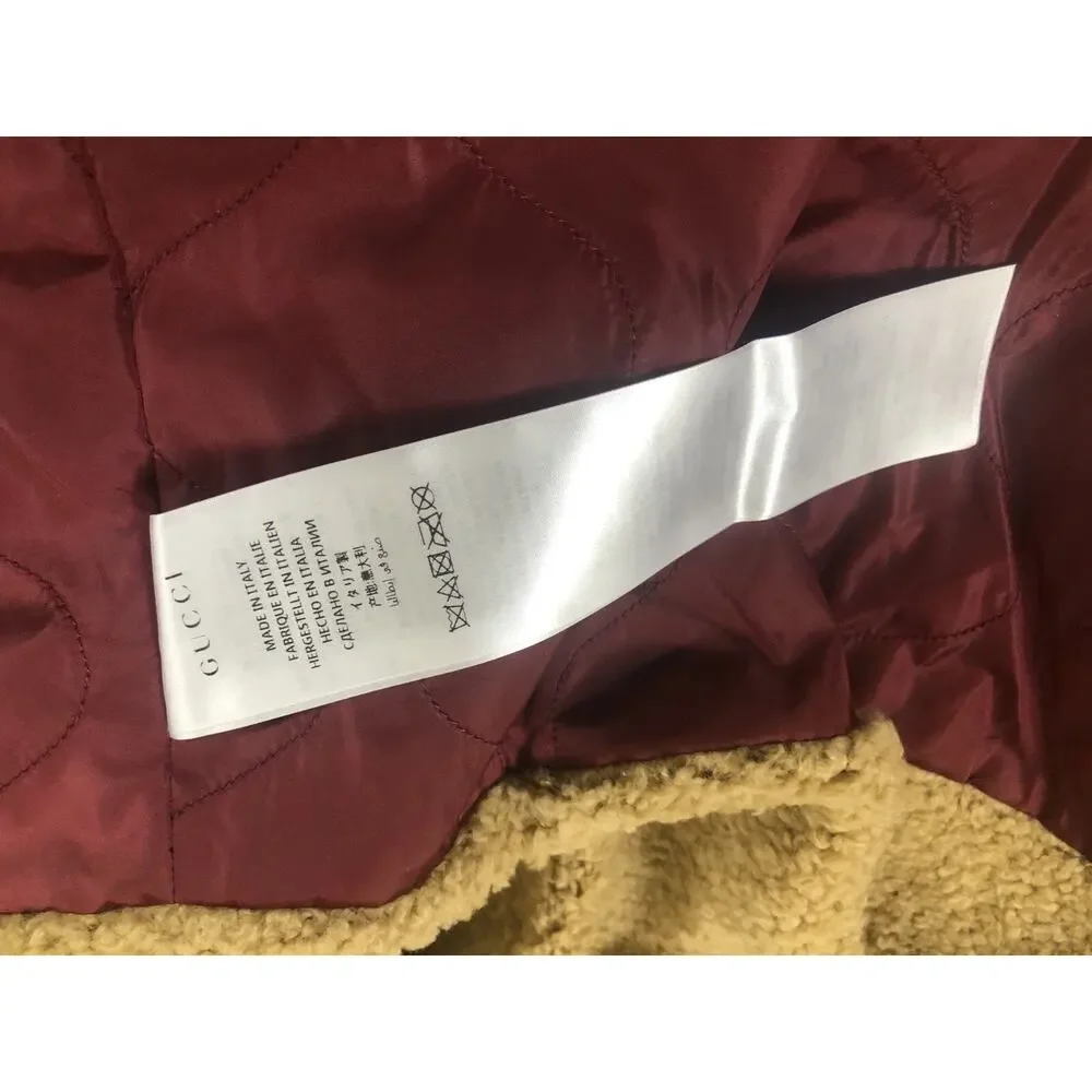 New With Tags Gucci Tiger Embroidered Shearling Field Jacket 50EU/M-L $4650.00